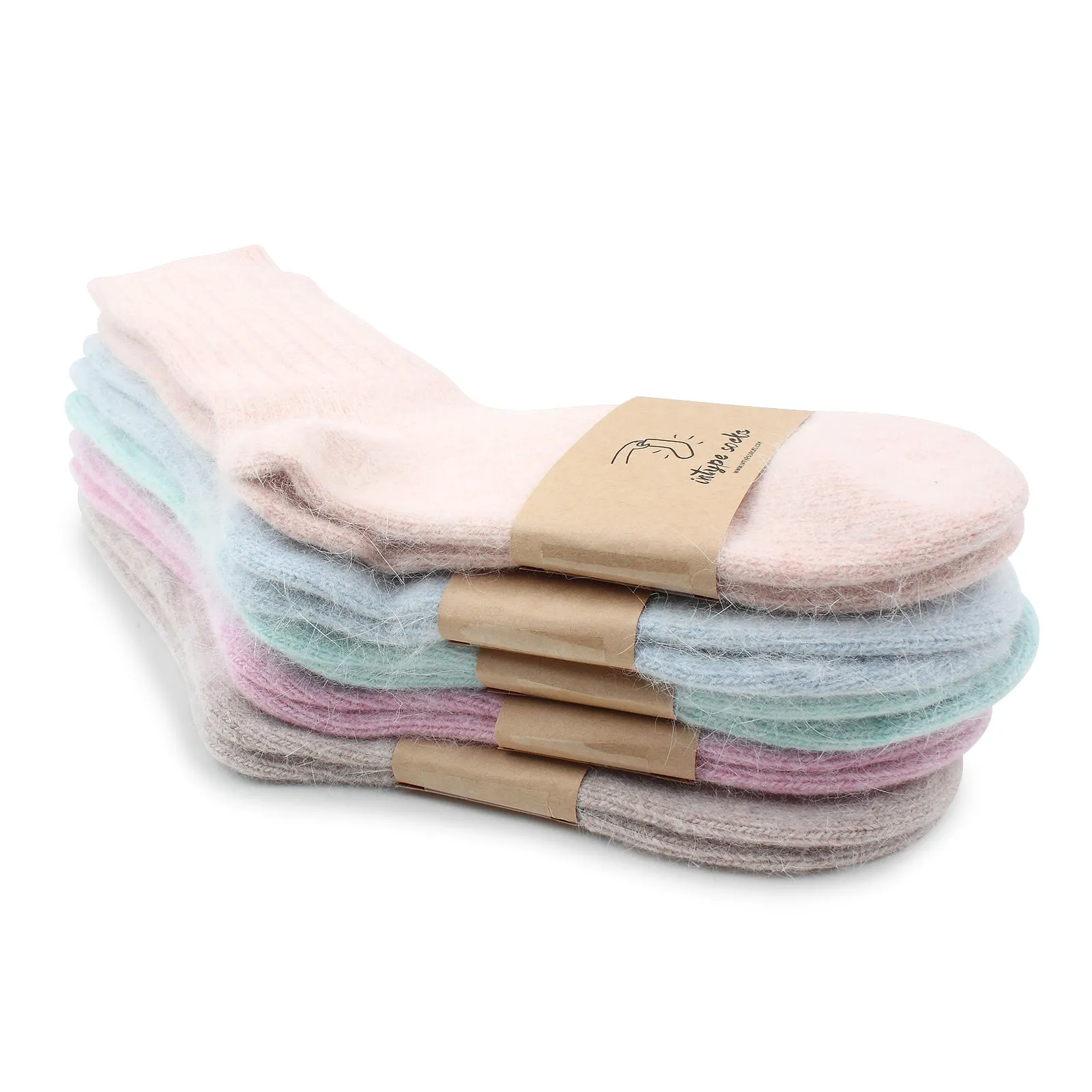 Pastel Soft Angora Crew Socks YE59