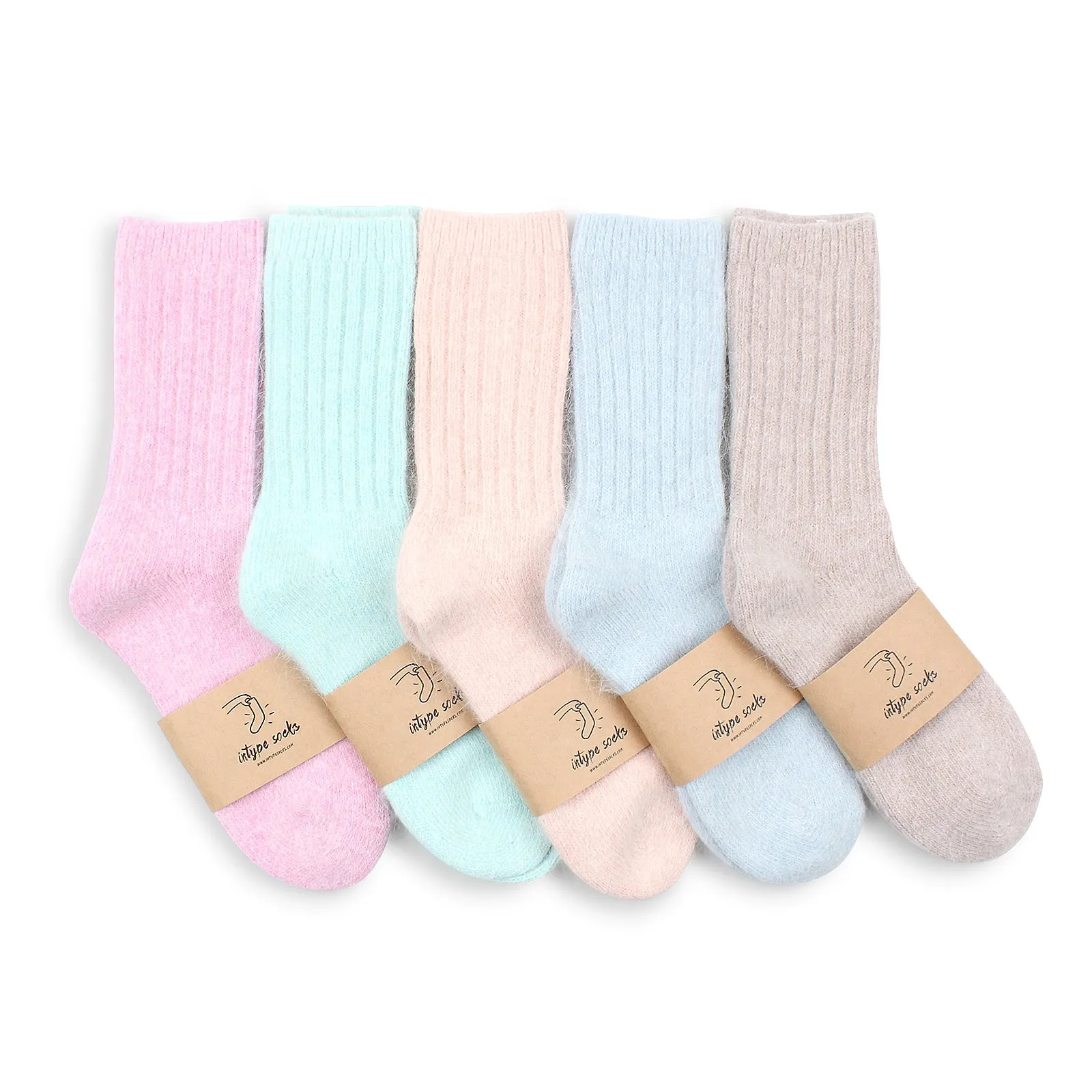 Pastel Soft Angora Crew Socks YE59