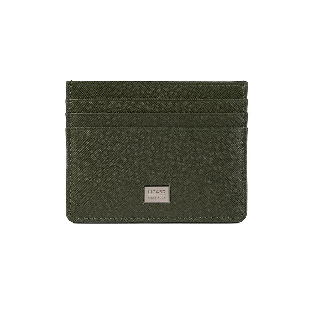 Picard Saffiano Leather Card Holder (Military Green)