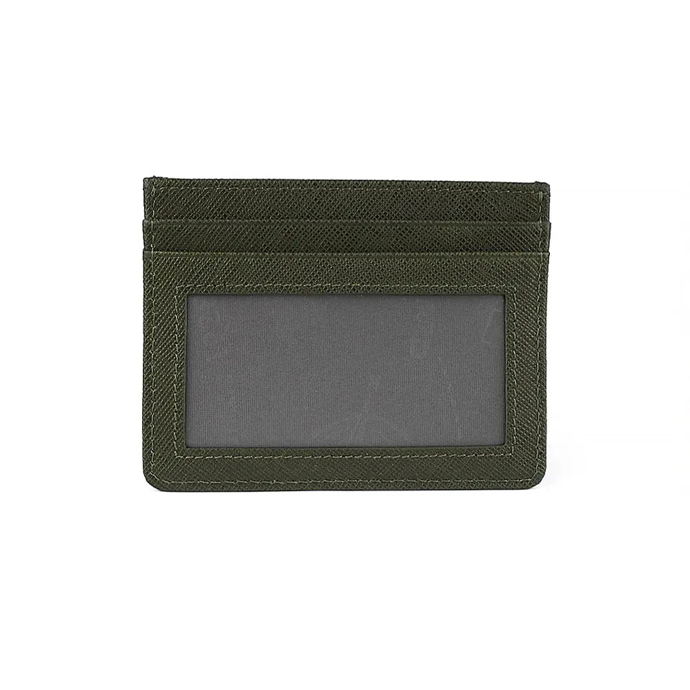 Picard Saffiano Leather Card Holder (Military Green)