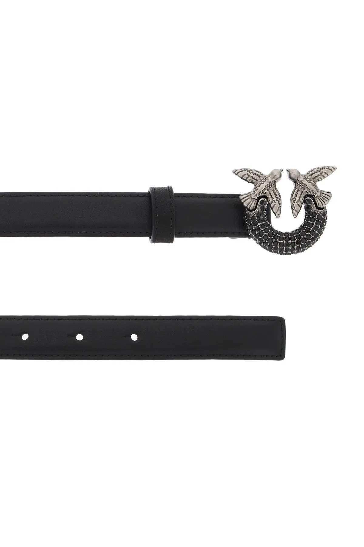 Pinko rhinestone love birds belt