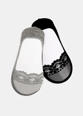 Sheer Lace Toe No-Show Socks