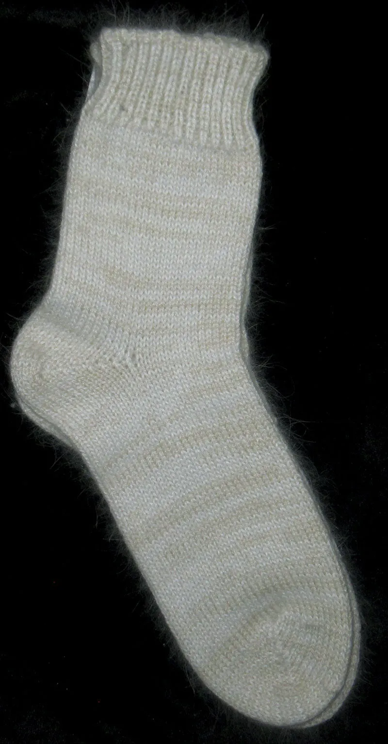 Socks - White Angora, Nylon Blend Merino, and Mohair