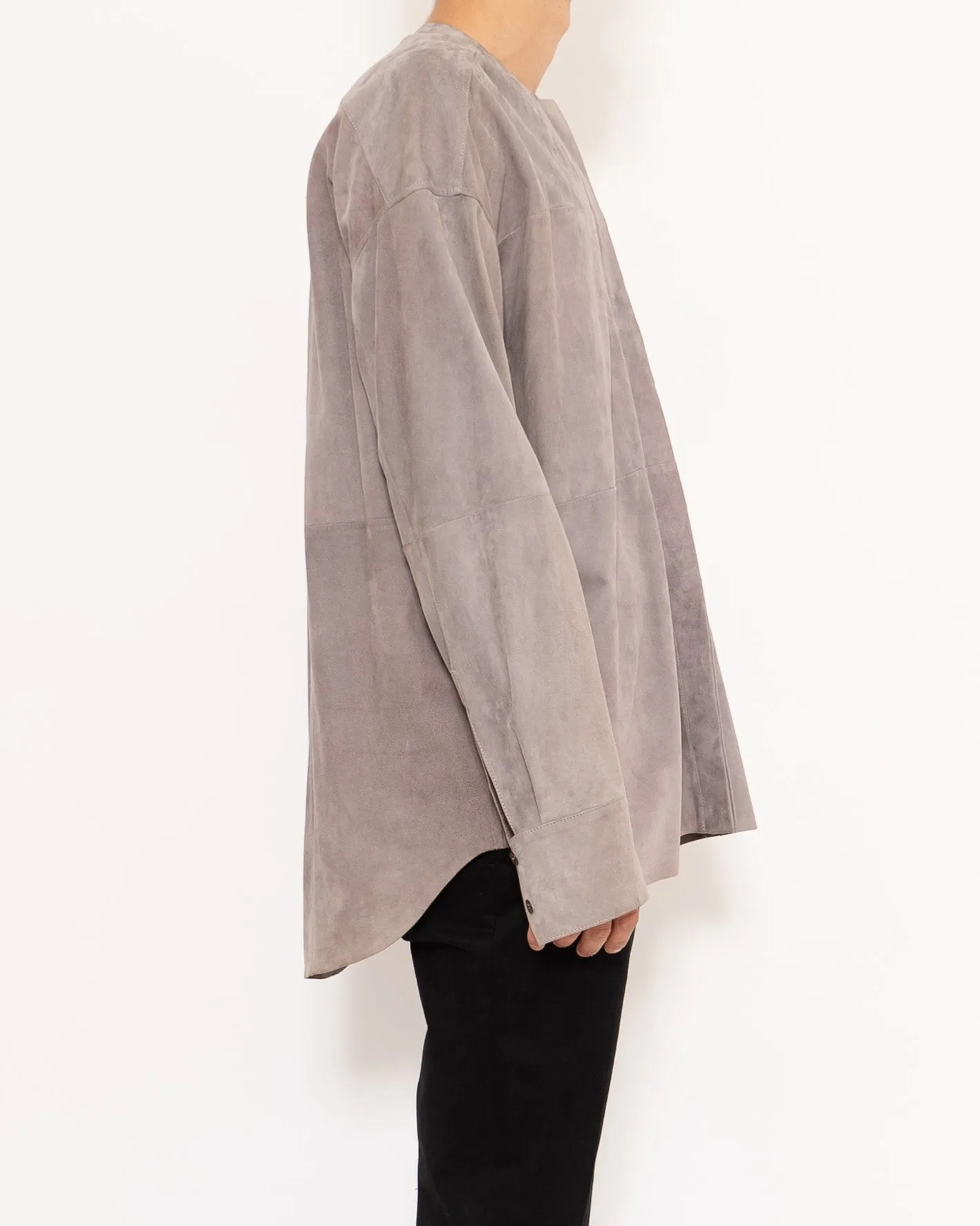 SS15 Lilac Suede Lamb Leather Shirt Sample