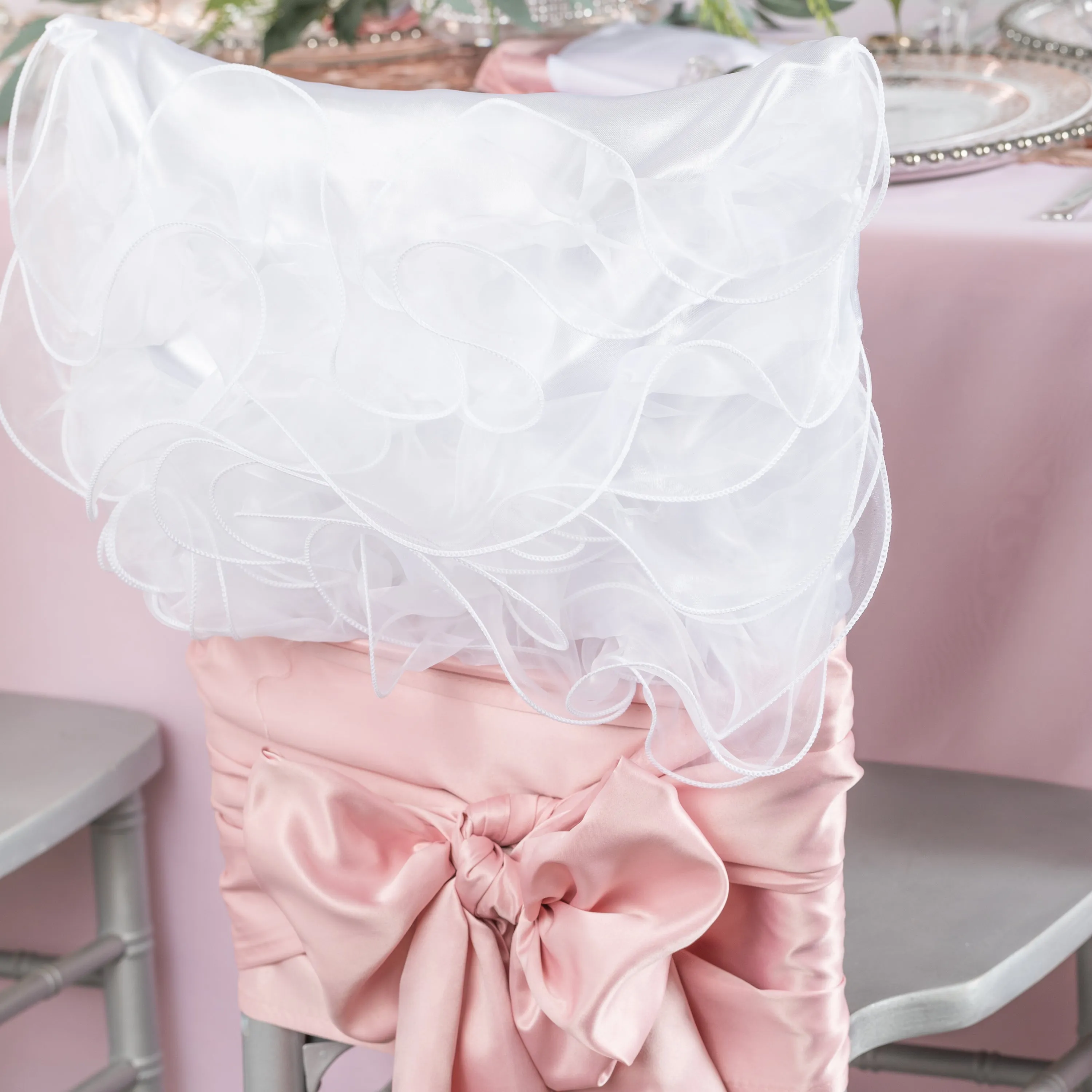 Swirl Chiavari Chair Cap - White