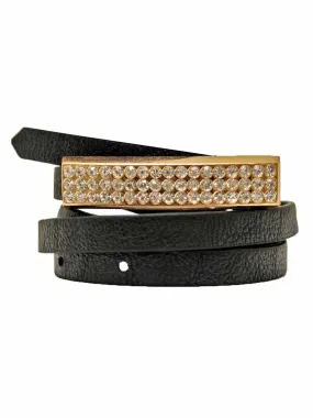 Thin Belt With Gold Bar Buckle