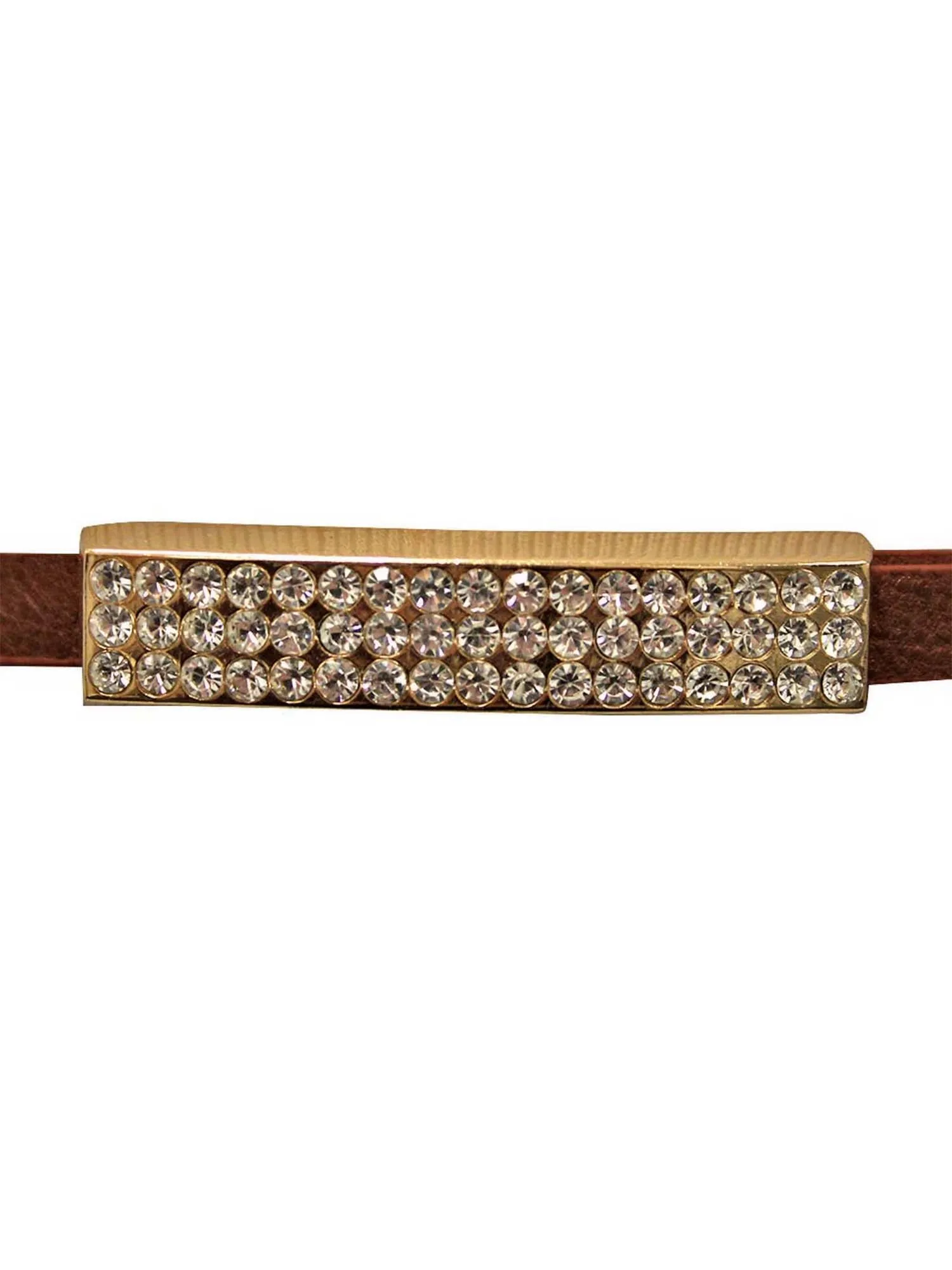 Thin Belt With Gold Bar Buckle