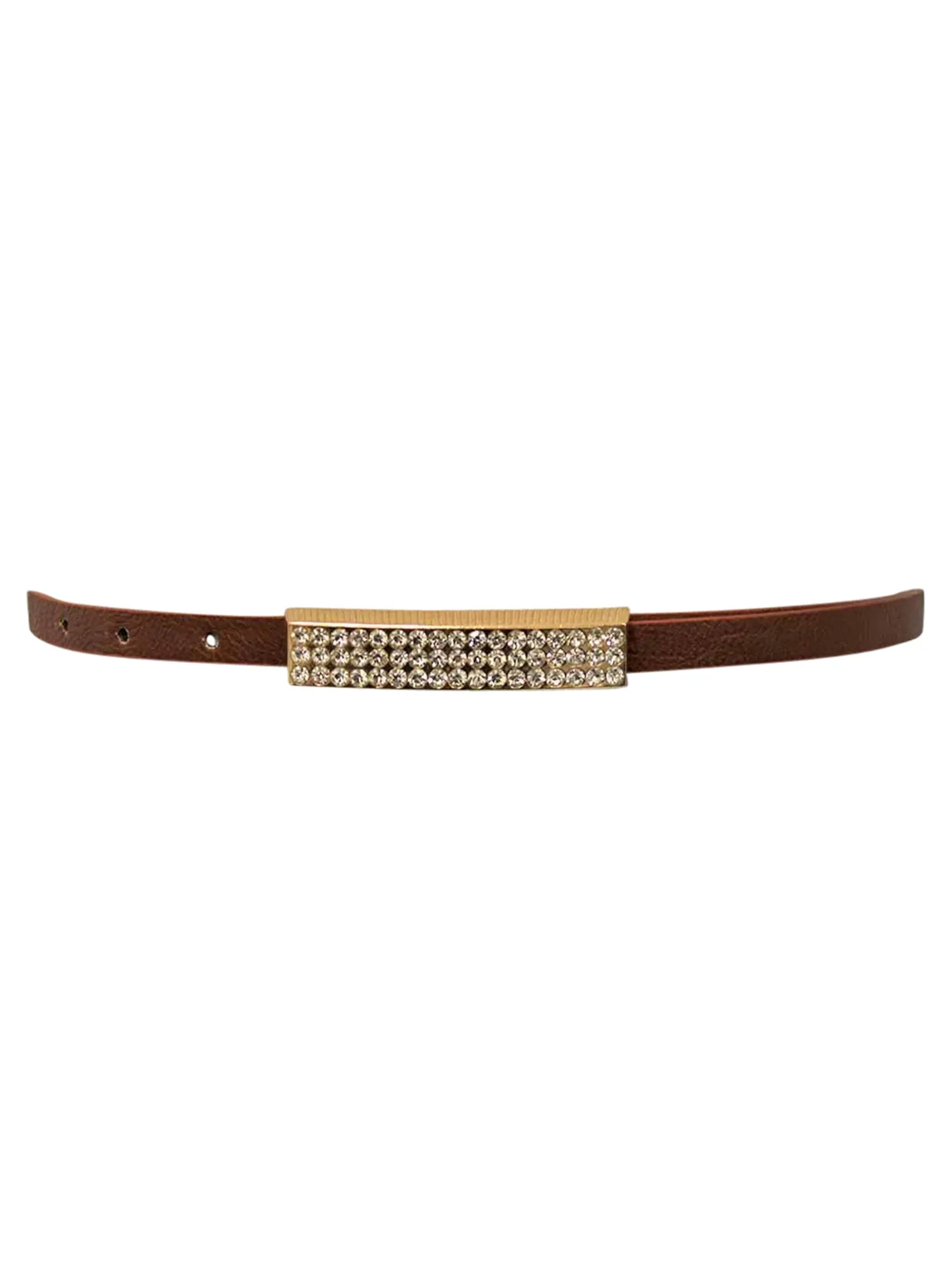 Thin Belt With Gold Bar Buckle