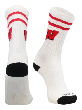 Vintage Wisconsin Badgers Socks NCAA Socks For Men and Womens Soft Cotton Sock