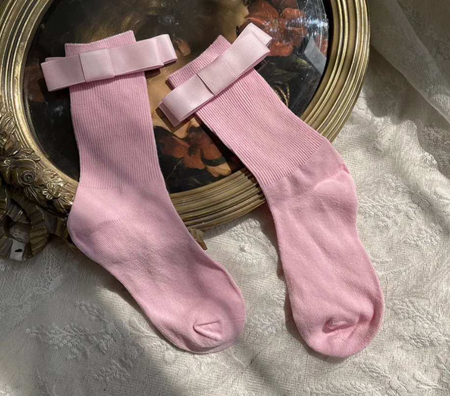 WAGUIR~Balletic Cotton Bow Short Socks