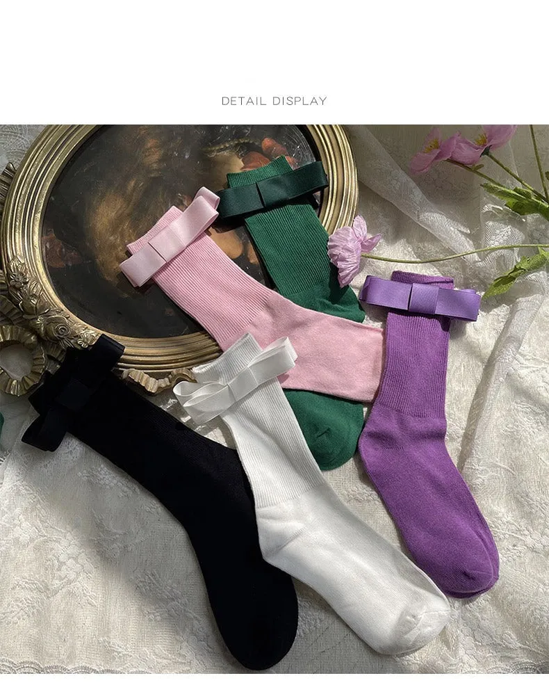 WAGUIR~Balletic Cotton Bow Short Socks