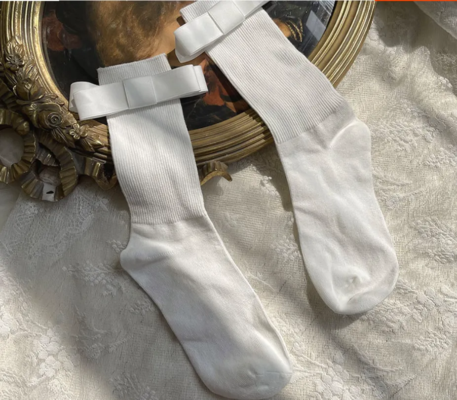 WAGUIR~Balletic Cotton Bow Short Socks