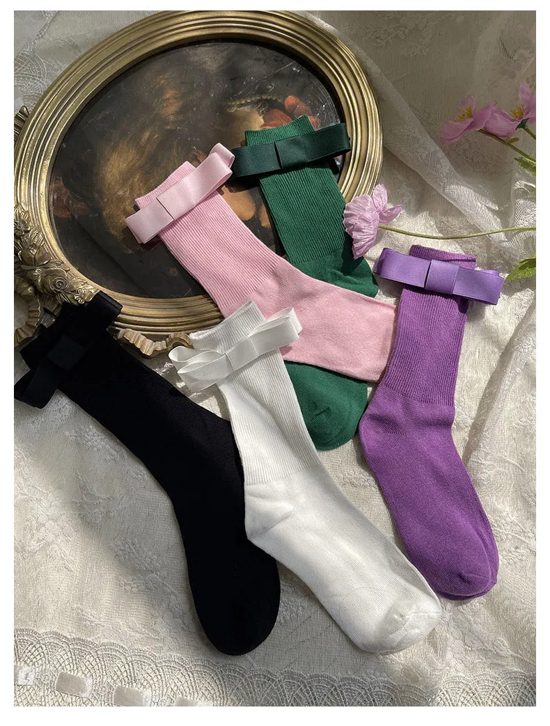 WAGUIR~Balletic Cotton Bow Short Socks