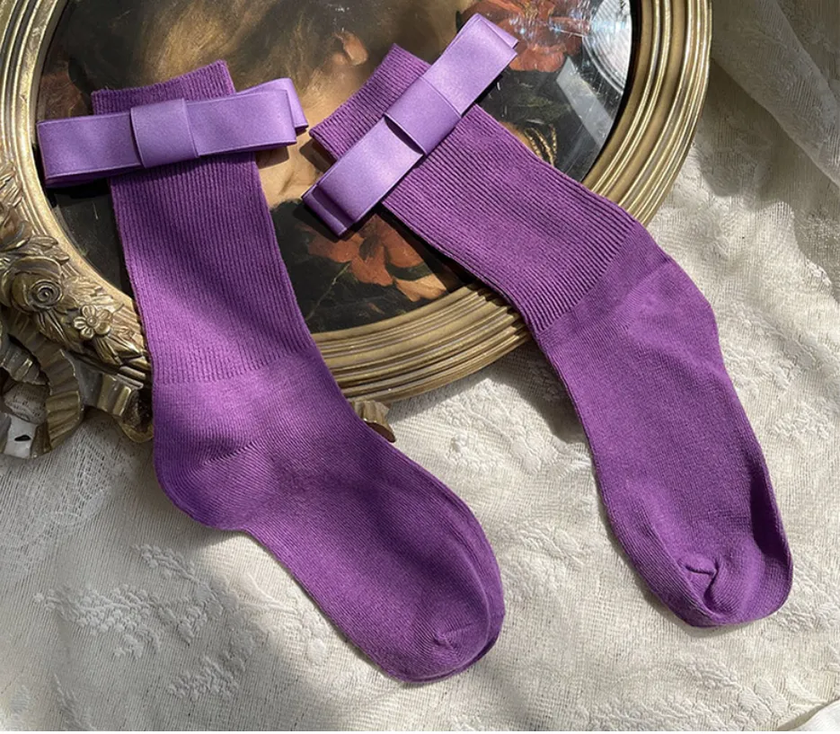 WAGUIR~Balletic Cotton Bow Short Socks