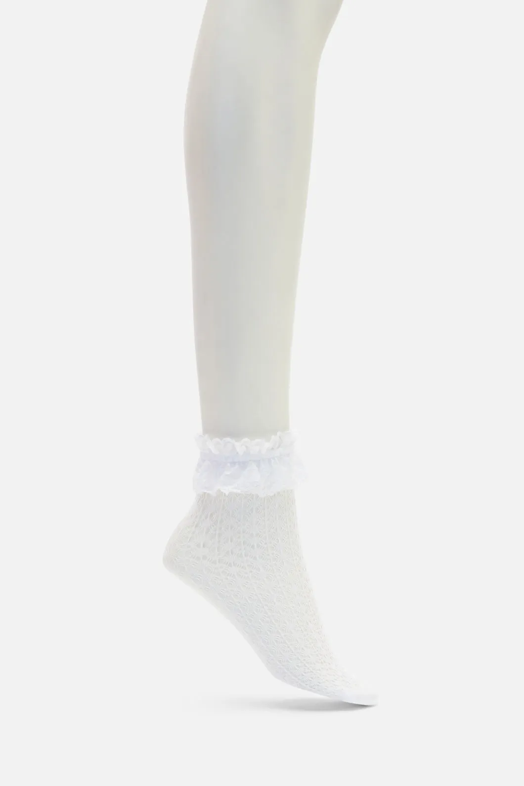 White Delicate Lace Socks