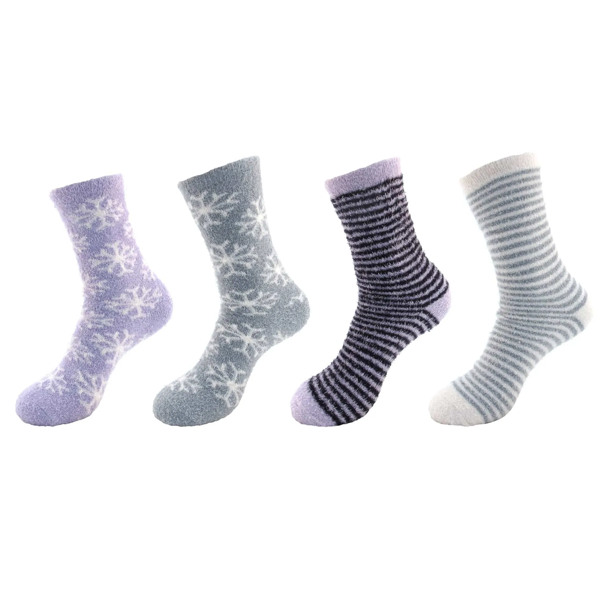 Women's Mixture of Thick Double Layer and Feather Yarn Super Soft Mid-Calf Home Socks