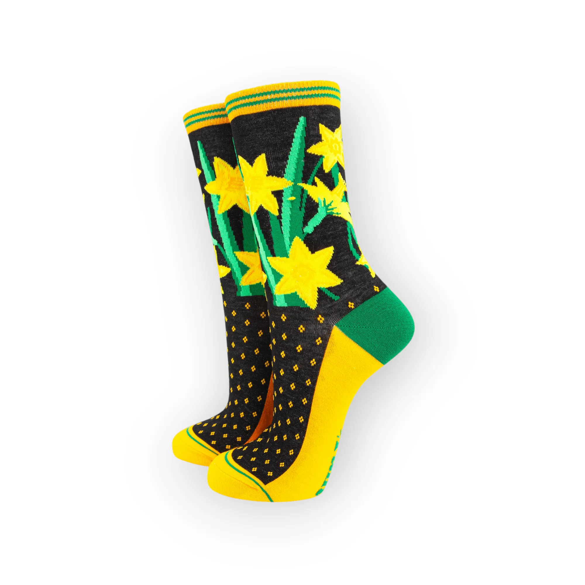 Women's Welsh Daffodil Floral Print Bamboo Socks