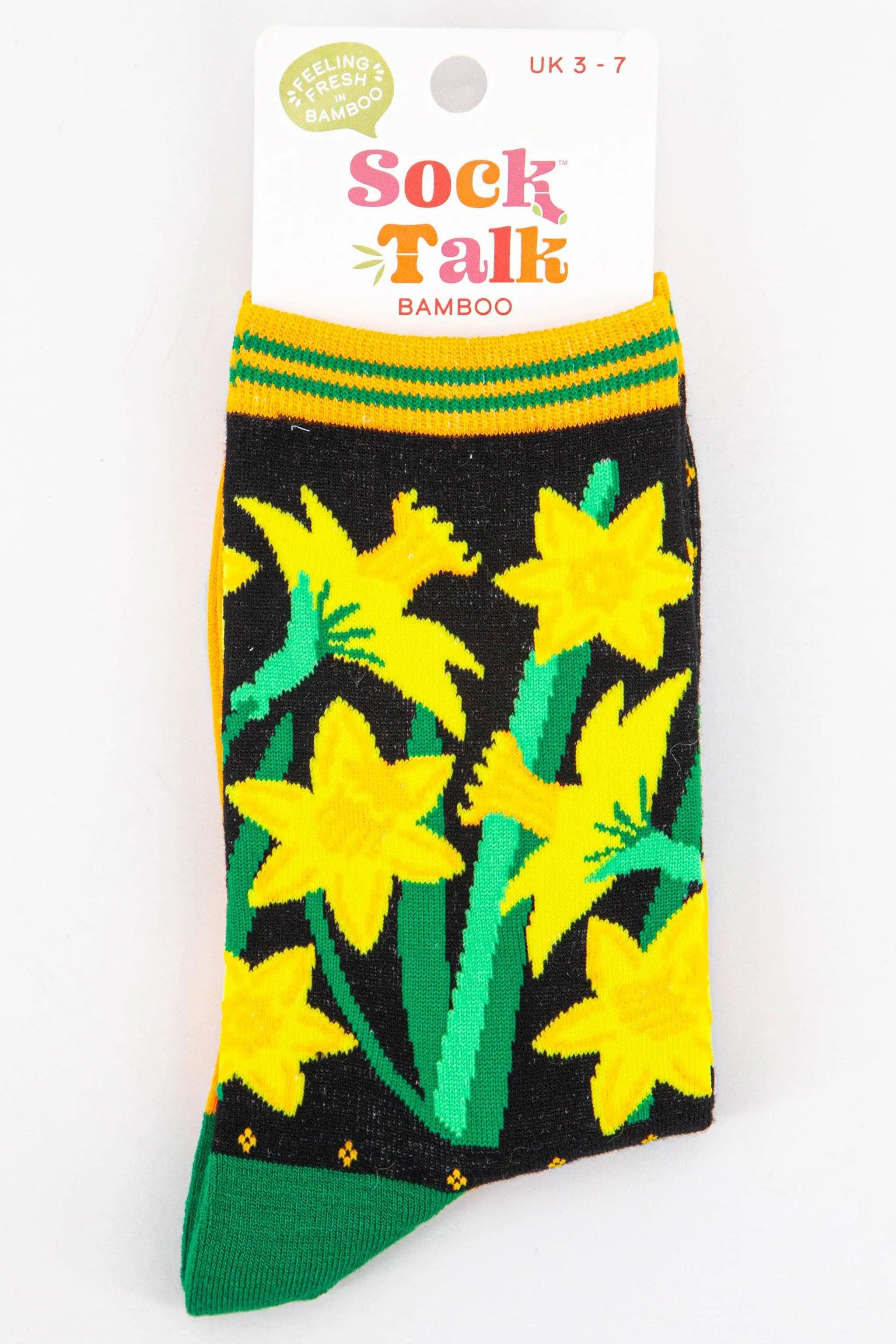 Women's Welsh Daffodil Floral Print Bamboo Socks